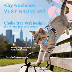 Rabbitgoo cat harness back D-ring clip for reliable leash control.