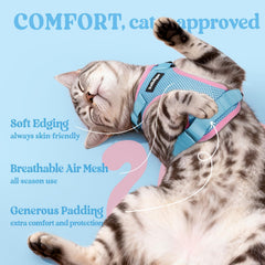 Rabbitgoo cat harness reflective strips boost visibility for low-light adventures.