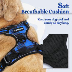 Rabbitgoo back-clip harness shown for casual walks and easy handling.