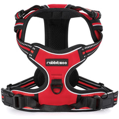Rabbitgoo padded harness highlights soft cushion and breathable mesh for extended wear