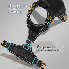 rabbitgoo no-pull harness with three attachment points for training and walks
