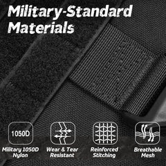 Rabbitgoo tactical harness with side MOLLE for expandable storage options.