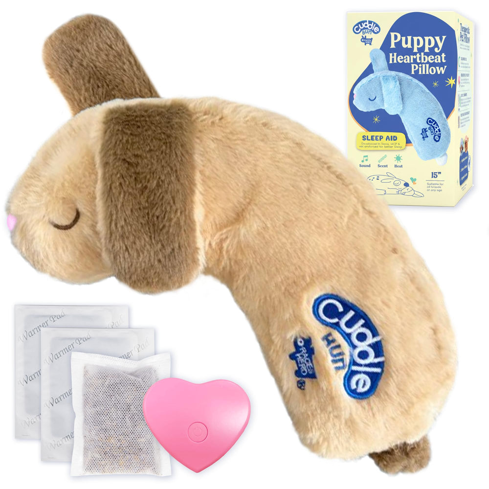 Race&Herd CuddleBun heartbeat puppy toy beige close-up for calming sleep