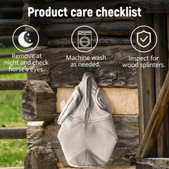 Raelitego mask with adjustable straps ensures secure fit on most horses.