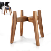 Rainbleland elevated-dog-bowl-stand demonstrates improved feeding posture for medium and large dogs.