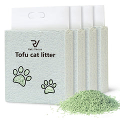 Raki Venus Tofu Cat Litter green tea packaging highlights fresh scent and safe ingredients.