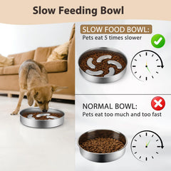 Ralory slow feeder bowl interior features flower-hump design to encourage slower eating