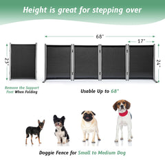RANTILA freestanding dog gate with anti scratch pads protecting floors