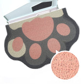 Rarenut cute cat litter mat laid out in grey-pink to catch litter and protect floors