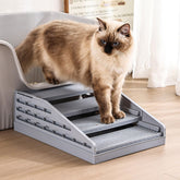 Rarenut litter box step adjustable height supports kittens and seniors for easier access