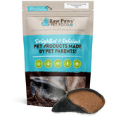 Raw Paws filled cow hooves peanut butter packaged for dogs with natural ingredients.