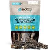 Raw Paws Green Beef Tripe Sticks package-front shows natural, antibiotic-free treat option.