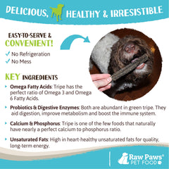 Raw Paws Green Lamb Tripe Sticks natural ingredients emphasis on simple, limited-ingredient chew
