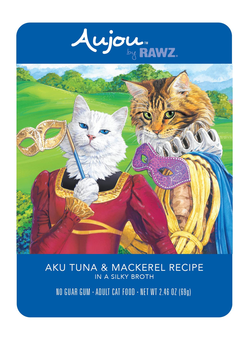 Rawz Aujou Aku tuna and mackerel cat food pouch for easy daily feeding