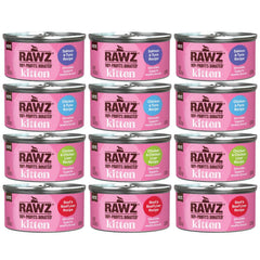 RAWZ kitten pate salmon can close-up showing real fish first ingredient for kittens