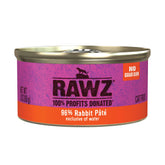 Rawz Rabbit Pate with real rabbit as the first ingredient supports meat-rich nutrition for cats.