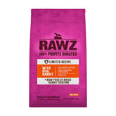 Rawz Real Rabbit dry cat food with freeze-dried coating in a bowl, appealing texture