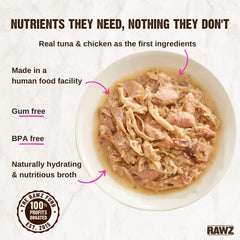 Rawz shredded cat food closeup shows tender meat pieces cats may enjoy.
