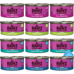 Rawz tuna-salmon shredded 3oz can promotes protein-rich bites for cats