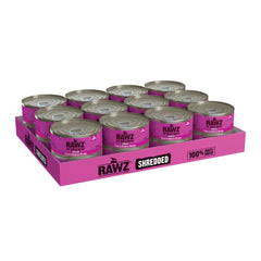 Rawz tuna salmon shredded serving demonstrates appealing texture for cats