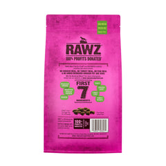 Rawzreg kibble close-up highlights dehydrated chicken.