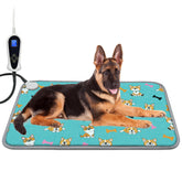 RC SLL dog heating pad with thermostat, front view, adjustable warmth.