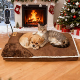 RC SLL heated pet bed top view, plush surface delivering cozy warmth