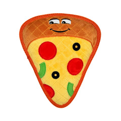 ReadyHound Pizza Dog Toy durability close-up, ripstop fabric and reinforced stitching for tough chewers.
