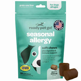Ready Pet Go Immunity Boost dog chews in packaging support seasonal skin comfort.