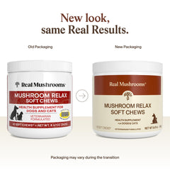 Real Mushrooms Calming Chews dog chew closeup showing soft texture for dogs.
