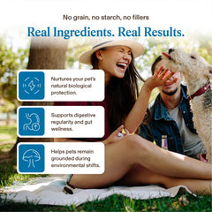 Seven-mushrooms ingredients label in focus for Real Mushrooms