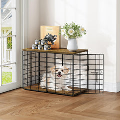 rechgosh 24 inch end table dog crate blends with living room decor and safety
