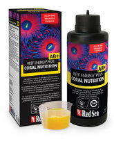 Red Sea Reef Energy Plus 250ml bottle front view promoting vibrant coral coloration