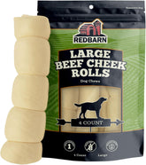 Redbarn Beef Cheek Rolls large uncoated dog chews with natural collagen