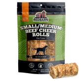 Redbarn Beef Cheek Rolls uncoated natural cowhide for long indoor chewing sessions