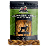 Redbarn braided bully sticks 5-8 inch for dogs, long-lasting chewing.