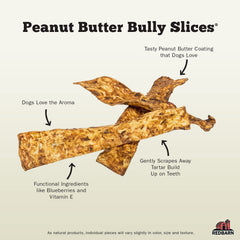 Bully slices with gravy-coated cow hide and berries for natural nutrients.