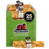 Redbarn Collagen Braid small pack 25 closeup of beefy aroma and natural ingredients.