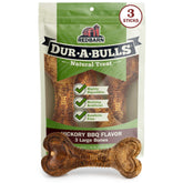 Redbarn Dur-A-Bulls pack with three large hickory bones for a long-lasting chew