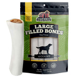Redbarn Large Filled Bone Cheese Bacon closeup for durable power chewing