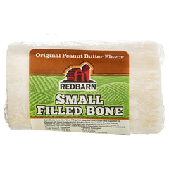 Close up of Redbarn peanut butter filling clinging to bone walls for mess-free chewing