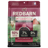 Redbarn Powerfood 2lb bag with USA-made label highlighting premium nutrition.