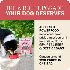 Redbarn Powerfood Fusion kibble close-up shows air-dried texture and crunch