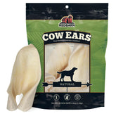 Redbarn Premium Cow Ears 9-count pack shown, a simple ingredient chew for dogs.