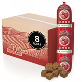 Redbarn Premium Rolled Dog Food beef roll front view for a high-protein meal