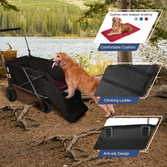 REDCAMP dog wagon with all-terrain wheels delivers smooth towing on varied surfaces.
