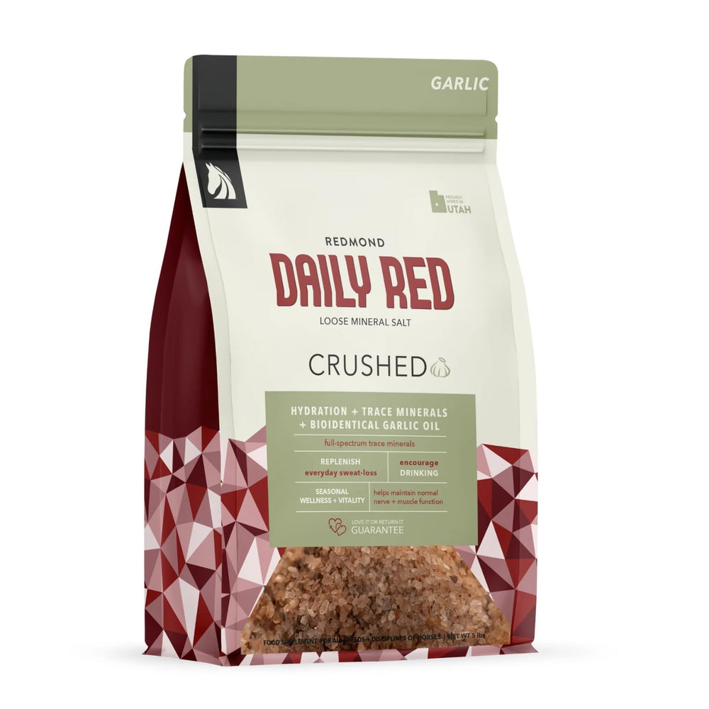 REDMOND Daily Red Crushed bag open showing natural salt crystals for daily hydration.