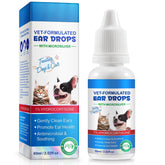Redshine ear drops dog-application may soothe irritated ears.