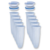 Reef Diaper balance bottle pour demonstrates quick filter sock replacement for clean water