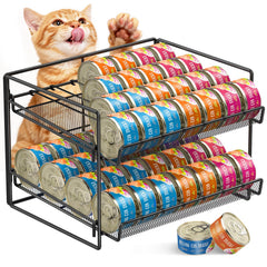 REFLYING 2 tier metal cat food can organizer provides sturdy storage for organized pantries